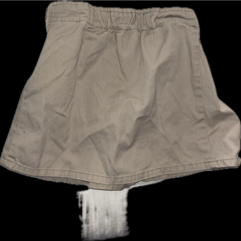 Adorable pleated stretchy cotton girls 5y school khaki skirt like new - Picture 7 of 8